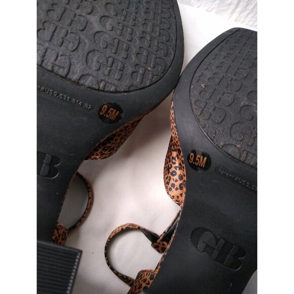 GB Gianni Bini New Rules Women's 9.5 Leopard Print T Strap 4" High Heel Sandals - Picture 7 of 10
